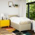 Cama box spring con colchón tela color crema 80x200