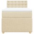 Cama box spring con colchón tela color crema 80x200