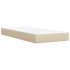 Cama box spring con colchón tela color crema 80x200