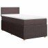 Cama box spring con colchón tela marrón oscuro 90x200