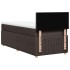 Cama box spring con colchón tela marrón oscuro 90x200