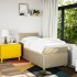 Cama box spring con colchón tela color crema 90x200