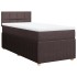Cama box spring con colchón tela marrón oscuro 90x200