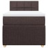 Cama box spring con colchón tela marrón oscuro 90x200