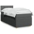 Cama box spring con colchón tela gris oscuro 90x200