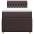 Cama box spring con colchón tela marrón oscuro 90x200