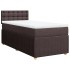Cama box spring con colchón tela marrón oscuro 90x200