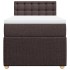 Cama box spring con colchón tela marrón oscuro 90x200