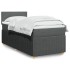 Cama box spring con colchón tela gris oscuro 100x200