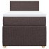 Cama box spring con colchón tela marrón oscuro 100x200