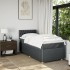 Cama box spring con colchón tela gris oscuro 100x200