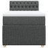 Cama box spring con colchón tela gris oscuro 100x200