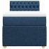 Cama box spring con colchón tela azul 100x200