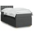 Cama box spring con colchón tela gris oscuro 100x200