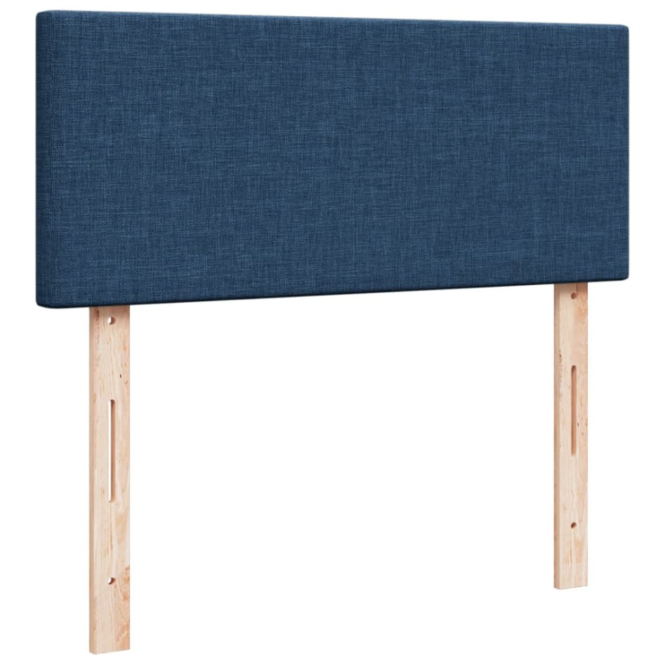 Cama box spring con colchón tela azul 120x190