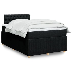 Cama box spring con colchón tela negro 120x190