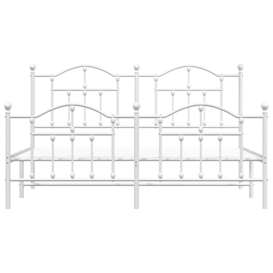 Estructura cama metal con cabecero y pie cama blanco 183x213
