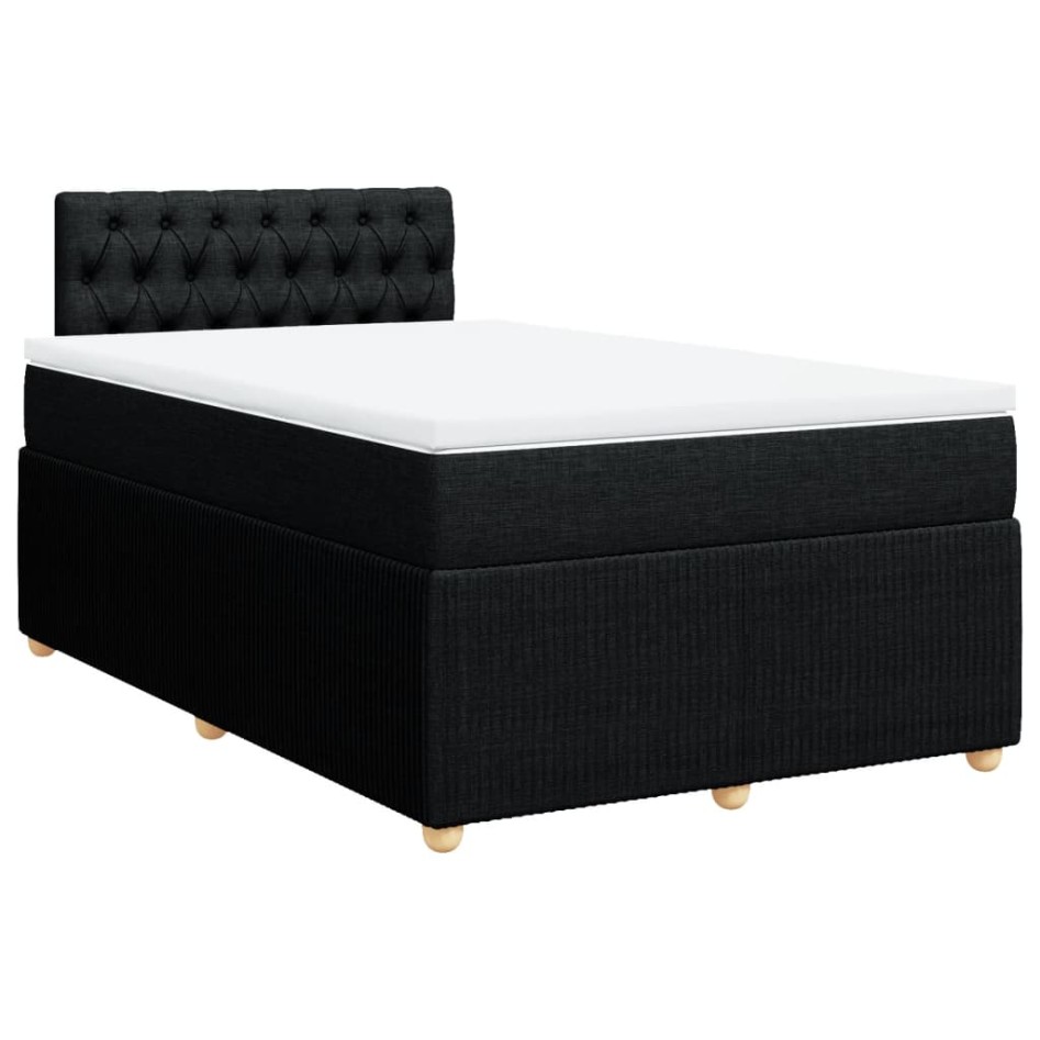 Cama box spring con colchón tela negro 120x190