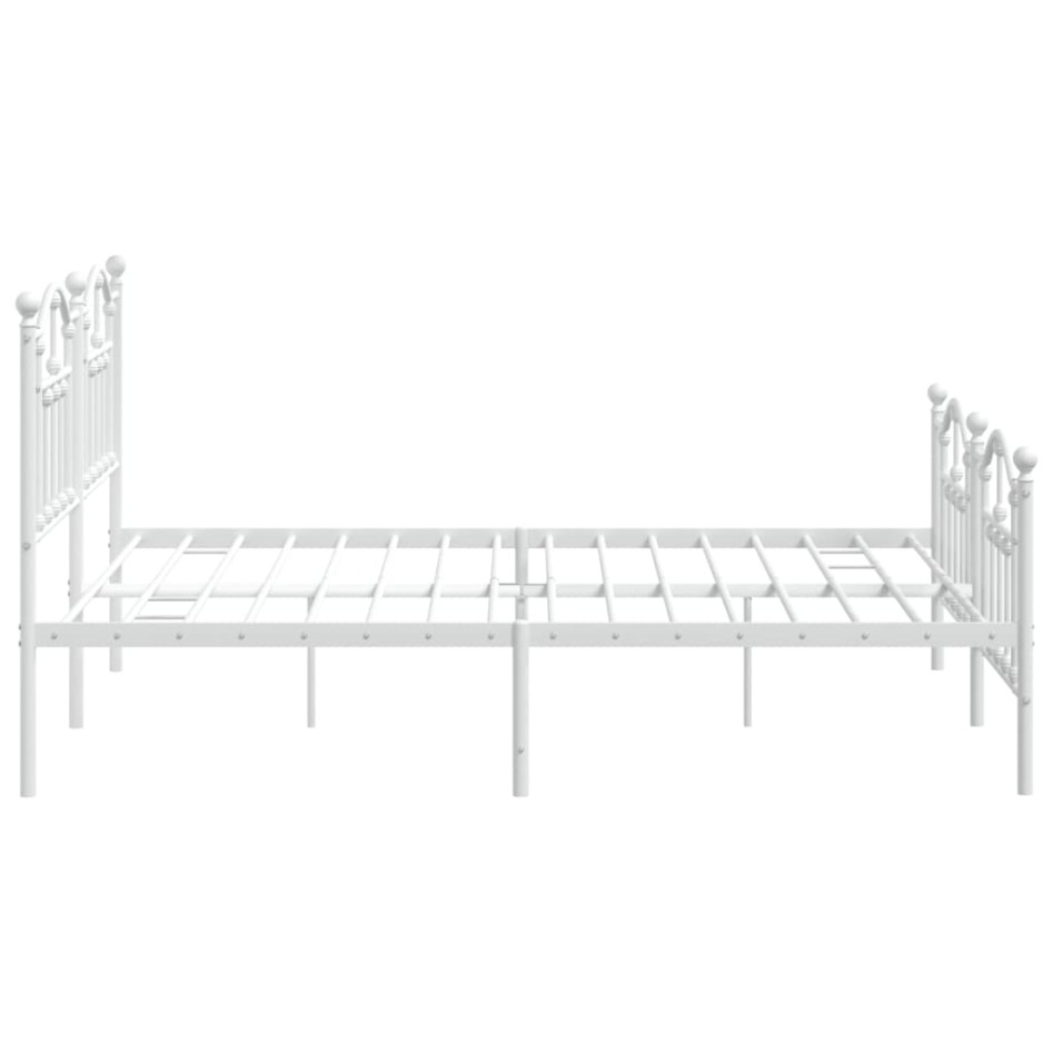 Estructura cama metal con cabecero y pie cama blanco 183x213