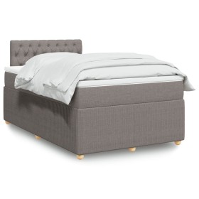 Cama box spring con colchón tela gris taupe 120x190