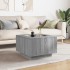 Mesa de centro y LED madera ingeniería gris Sonoma 60x60x40