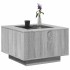 Mesa de centro y LED madera ingeniería gris Sonoma 60x60x40