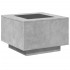 Mesa de centro y LED madera ingeniería gris hormigón
