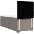 Cama box spring con colchón tela gris taupe 100x200