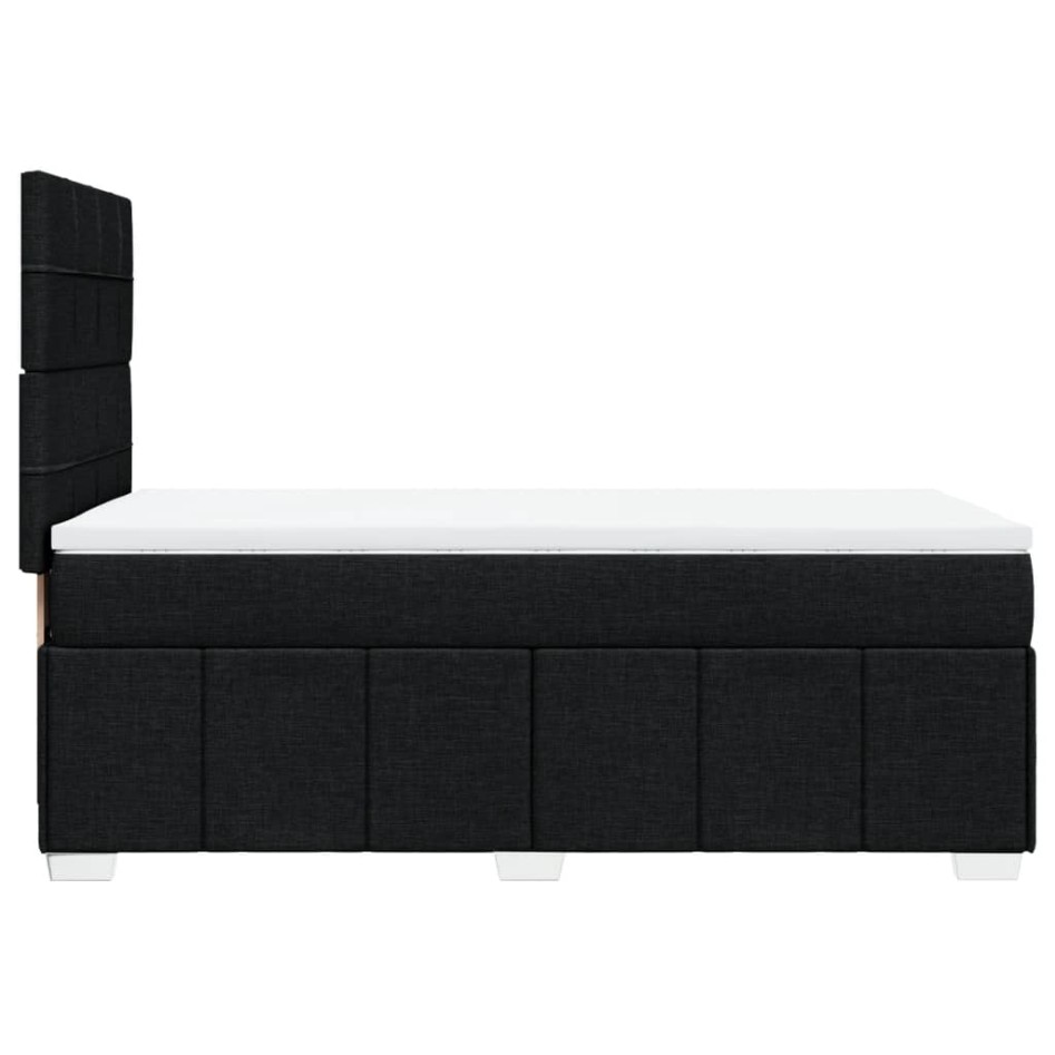 Cama box spring con colchón tela negro 100x200