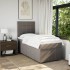 Cama box spring con colchón tela gris taupe 100x200