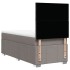 Cama box spring con colchón tela gris taupe 100x200