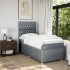 Cama box spring con colchón tela gris claro 80x200