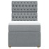 Cama box spring con colchón tela gris claro 80x200