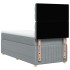 Cama box spring con colchón tela gris claro 80x200