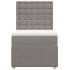 Cama box spring con colchón tela gris taupe 80x200