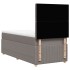 Cama box spring con colchón tela gris taupe 80x200