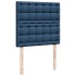 Cama box spring con colchón tela azul 80x200