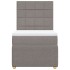 Cama box spring con colchón tela gris taupe 90x200