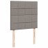 Cama box spring con colchón tela gris taupe 90x200