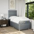 Cama box spring con colchón tela gris claro 100x200