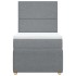 Cama box spring con colchón tela gris claro 100x200