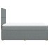 Cama box spring con colchón tela gris claro 100x200