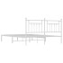 Estructura de cama de metal con cabecero blanco 183x213