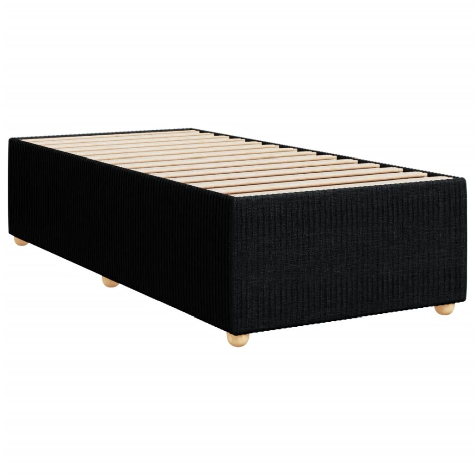 Cama box spring con colchón tela negro 100x200