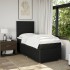 Cama box spring con colchón tela negro 100x200