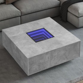 Mesa de centro con Infinity LED gris hormigón 100x100x40