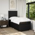Cama box spring con colchón tela negro 100x200