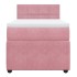 Cama box spring con colchón terciopelo rosa 80x200