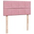 Cama box spring con colchón terciopelo rosa 80x200