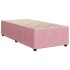 Cama box spring con colchón terciopelo rosa 80x200